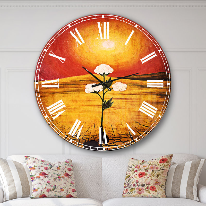 Bright Sun in Flower - Horloge murale traditionnelle, Surdimensionné