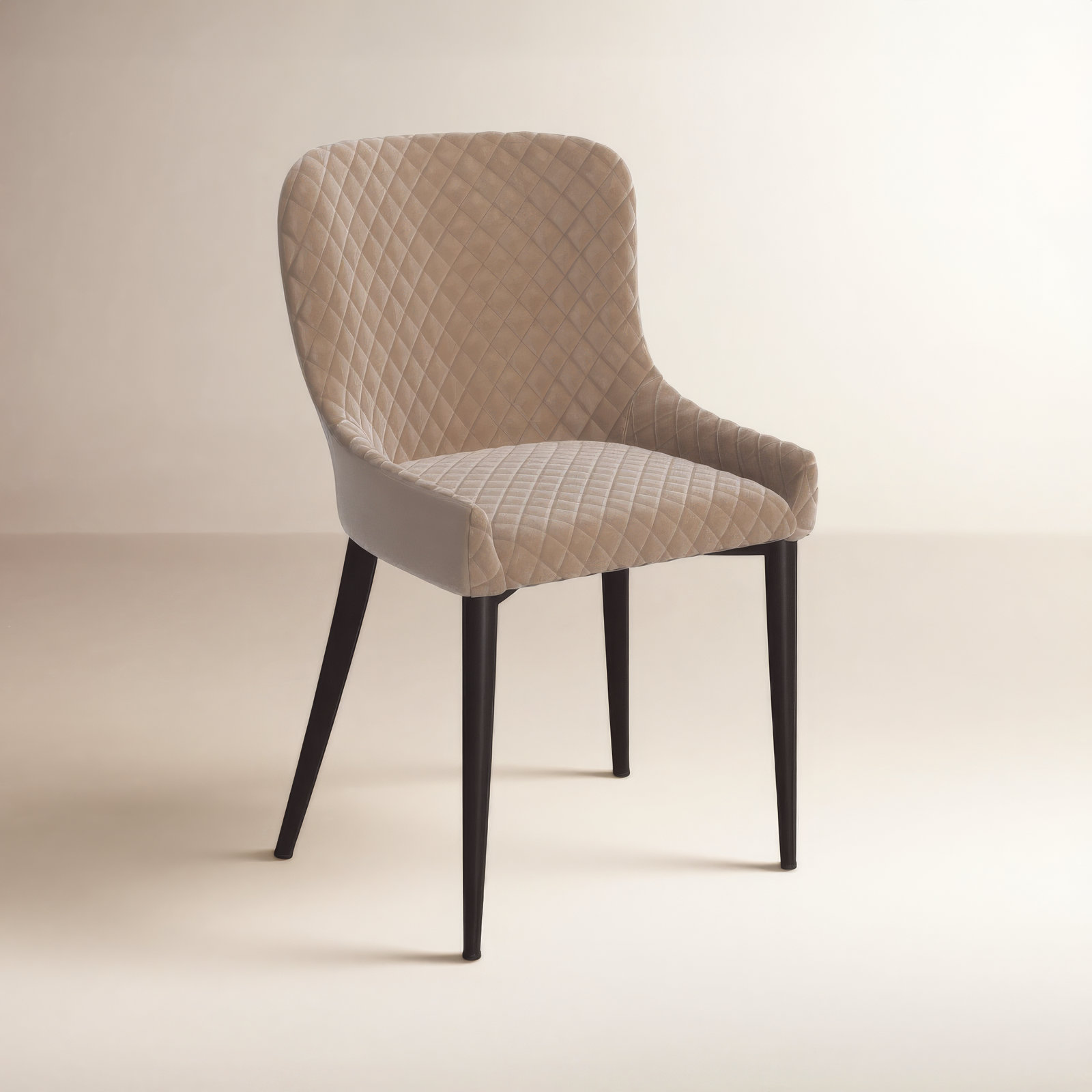 Carly Tufted Upholstered Side Chair, Future Light Brown Velvet