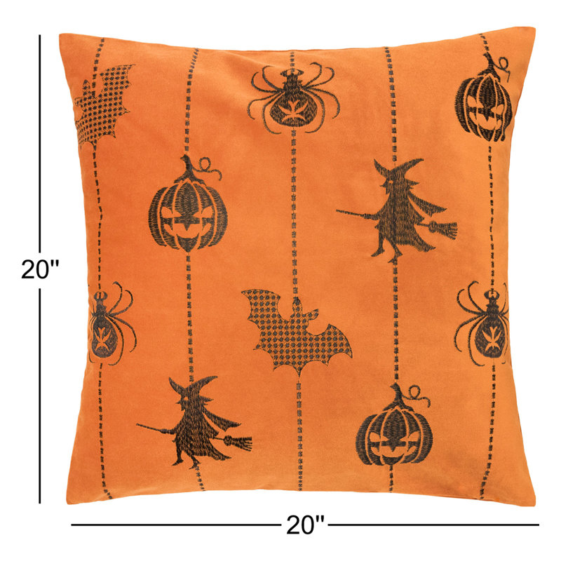 Embroidered Velvet Throw Pillow