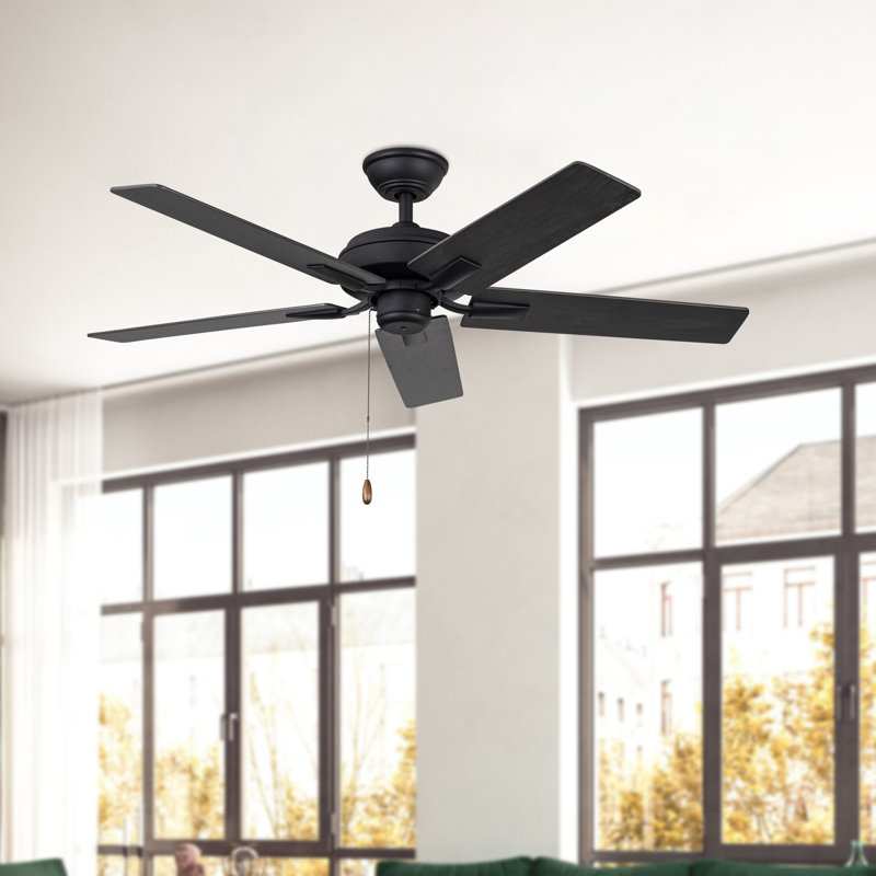 Erikson Ceiling Fan, Matte Black, Black