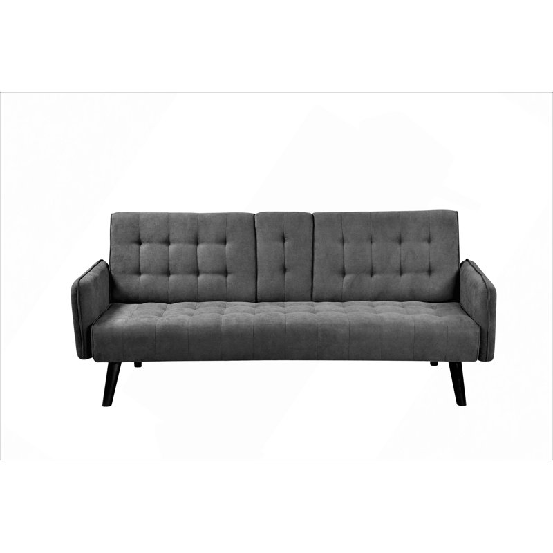 Canapé-lit de 72 po - Dossier convertible pliant en lit double avec porte-gobelet et table rabattable - Canapé en lin peu encombrant pour petits espaces - Assemblage facile
