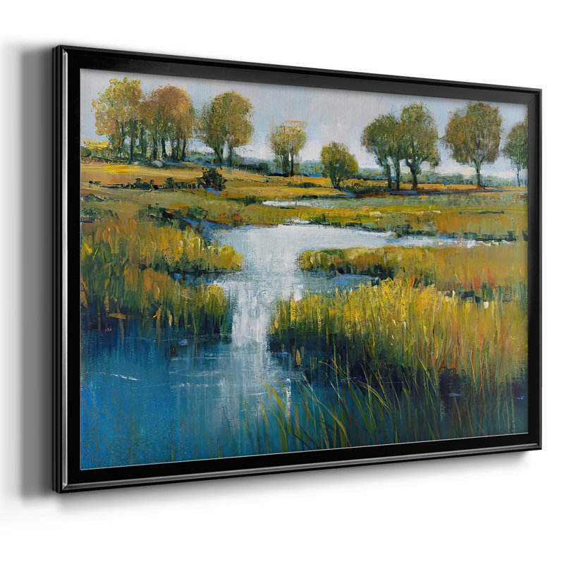Marshland View III, reproduction d'art sur toile, H 18 po x l 26 po x P 1,5 po, Noir