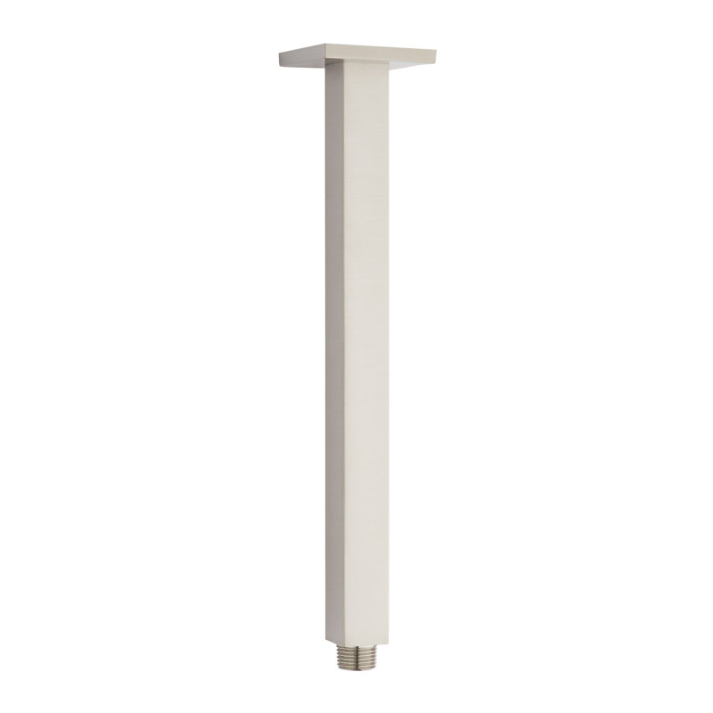 12" Modern Square Ceiling Mount Shower Arm, Brushed Nickel