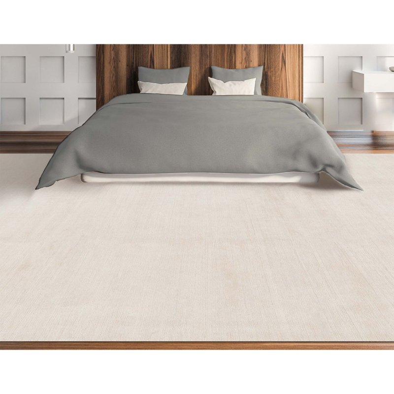Hand-Knotted High-Quality Ivory Area Rug