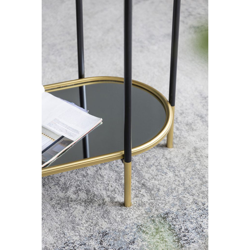 Console en métal à miroir à 3 niveaux 48,5 x 16,5 x 50 po
