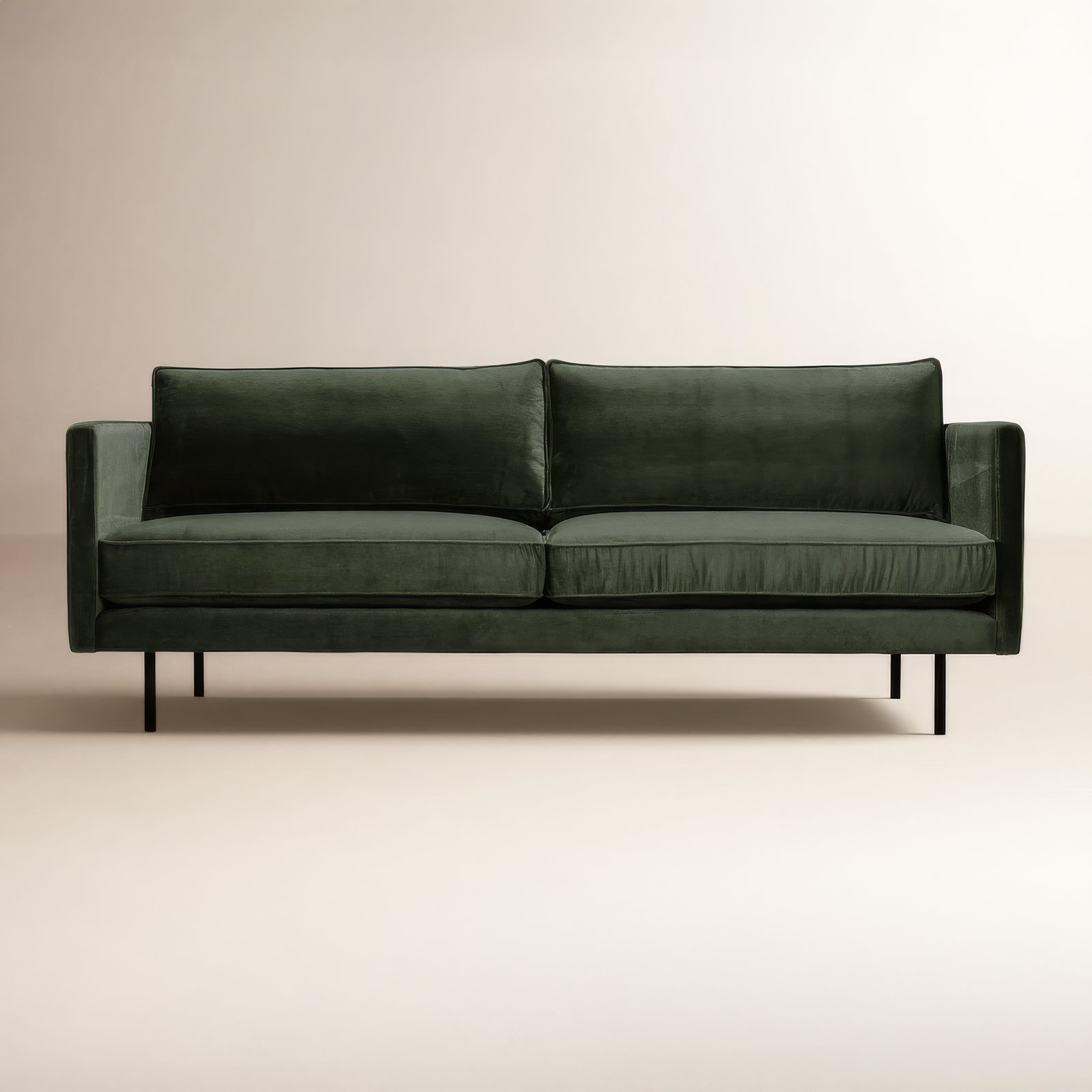 Crew 83" Sofa, Dark Green Velvet