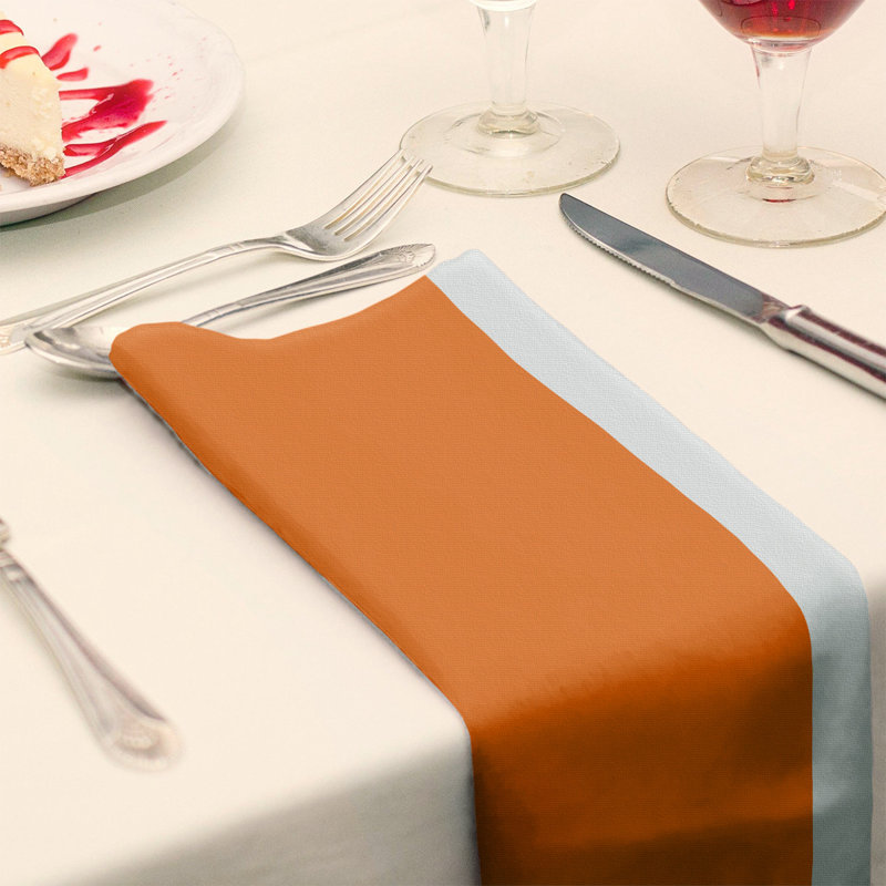 Serviette de coton 22" miami dîner, Orange / blanc