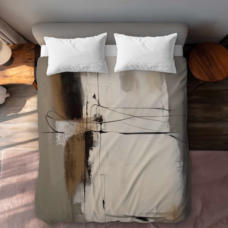 Rusty Splashes White Abstract Duvet Cover | Home Decor