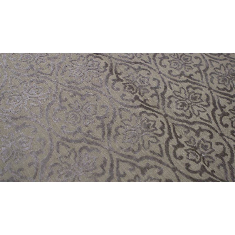Tapis gris de haute qualité noué à la main
