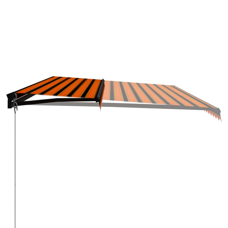 Dakota Fields Anthracite Cover Retractable Patio Awning, 3m W x 4.5m L, Orange/Brown