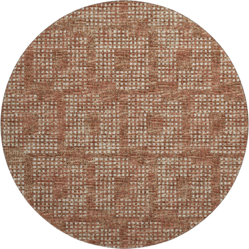 Premium Machine Washable Mayfield AMF33 Geometric Rug, Canyon, 8' Round
