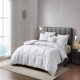 Martha Stewart Tencel/Cotton Blend White Goose Feather And Down Fiber Comforter - All Season