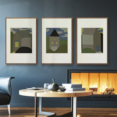 Mountain House I - Ensemble de 3 reproductions sur toile