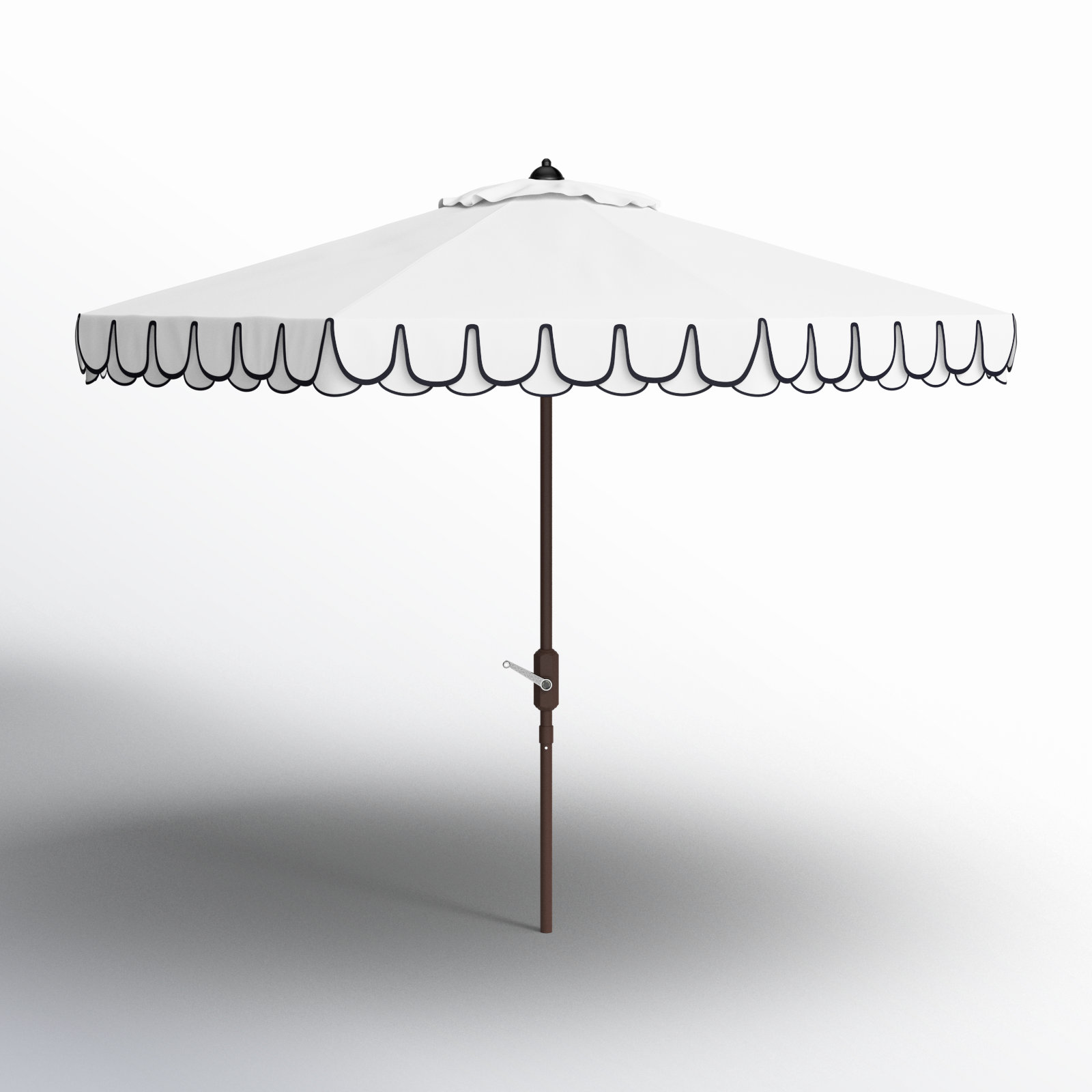 Iago 9' Market Umbrella, Brown, Ivory/Navy