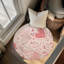 Tapis tressé rose Affection-106464419
