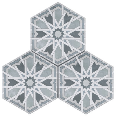 Radiant  Hexagon 7.88 In. X 9.45 In. Matte Porcelain Floor And Wall Tile