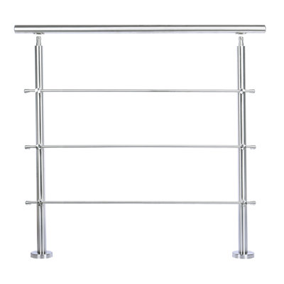 100CM Silver-coloured floor-mounted stainless steel handrail