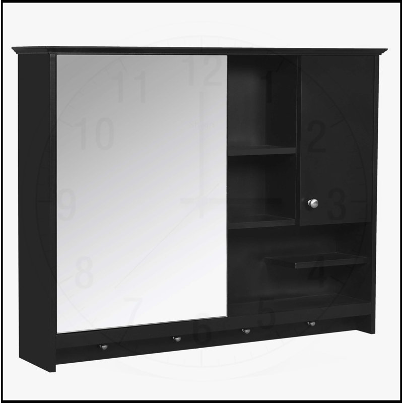 Armoire de salle de bain murale polyvalente avec miroir et tablettes réglables pour un rangement optimal
