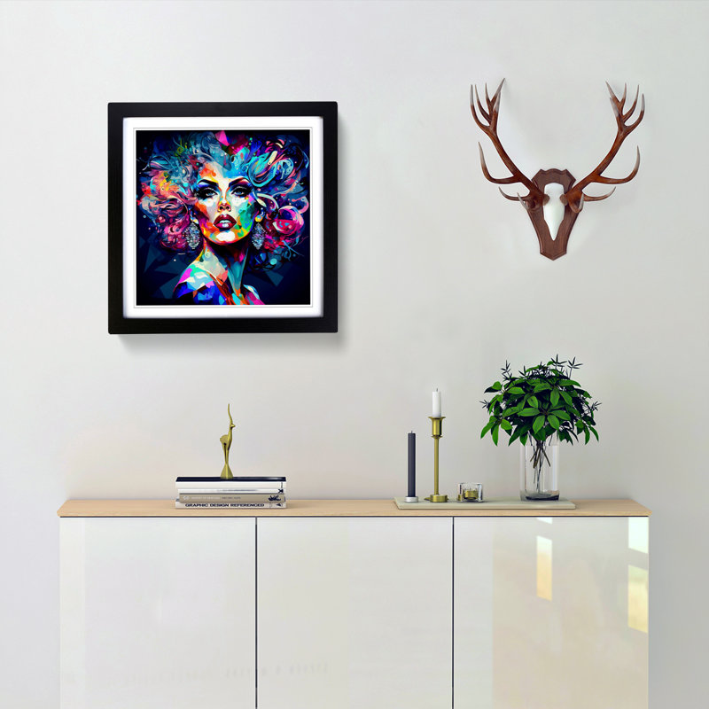 Single Picture Frame Print on Wood, Black