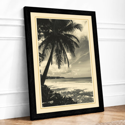 Palm at Dusk Coastal - Framed Print