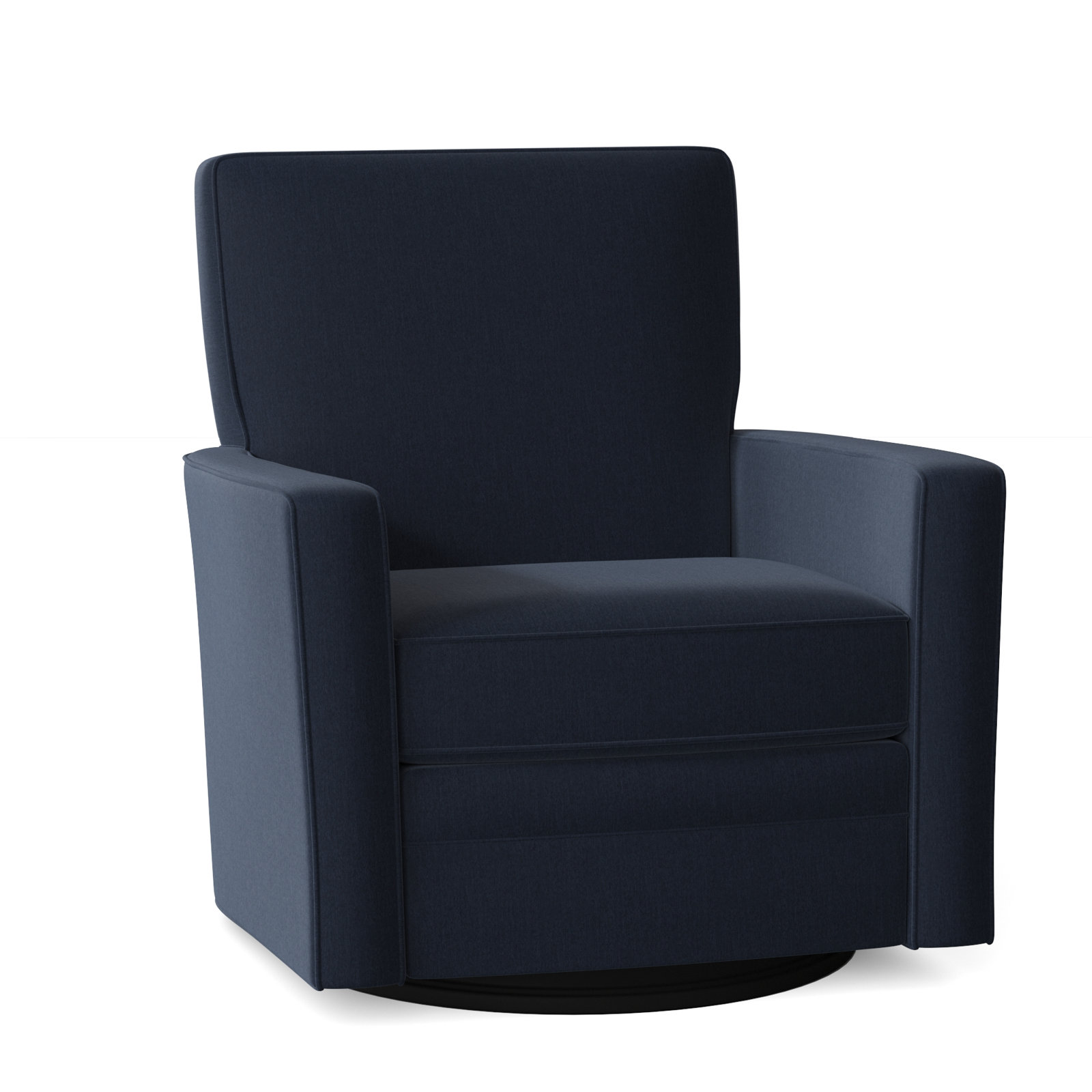 Invitation Upholstered Swivel Accent Chair, No, Peyton Navy Performance Twill