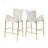 28.75 Inch Counter Height Bar Stools Set Of 2, Velvet Upholstered With Golden Legs And Footrests For Comfort And Style, Bar Stool-1476808629