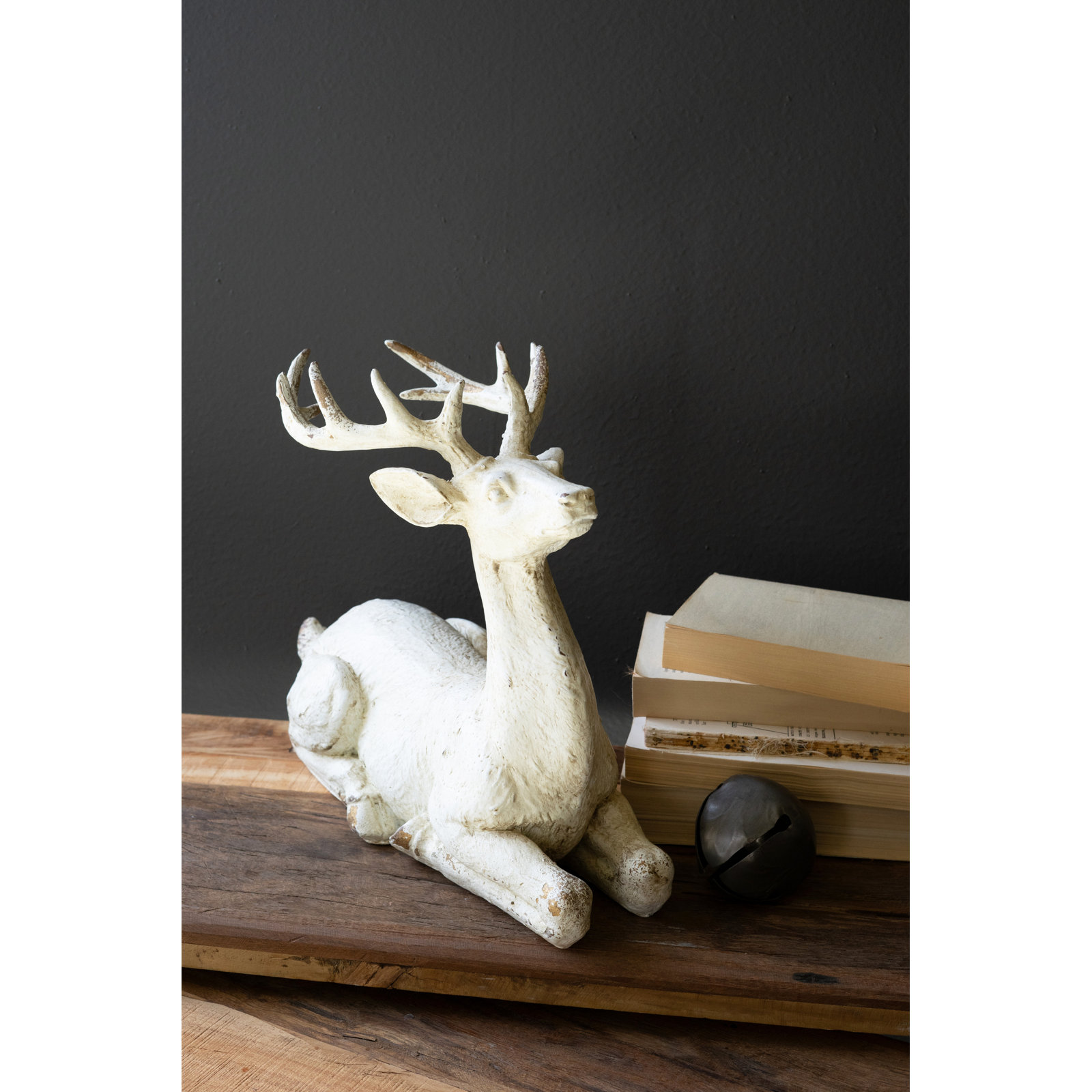 Faux Concrete Reindeer Holiday Figurine