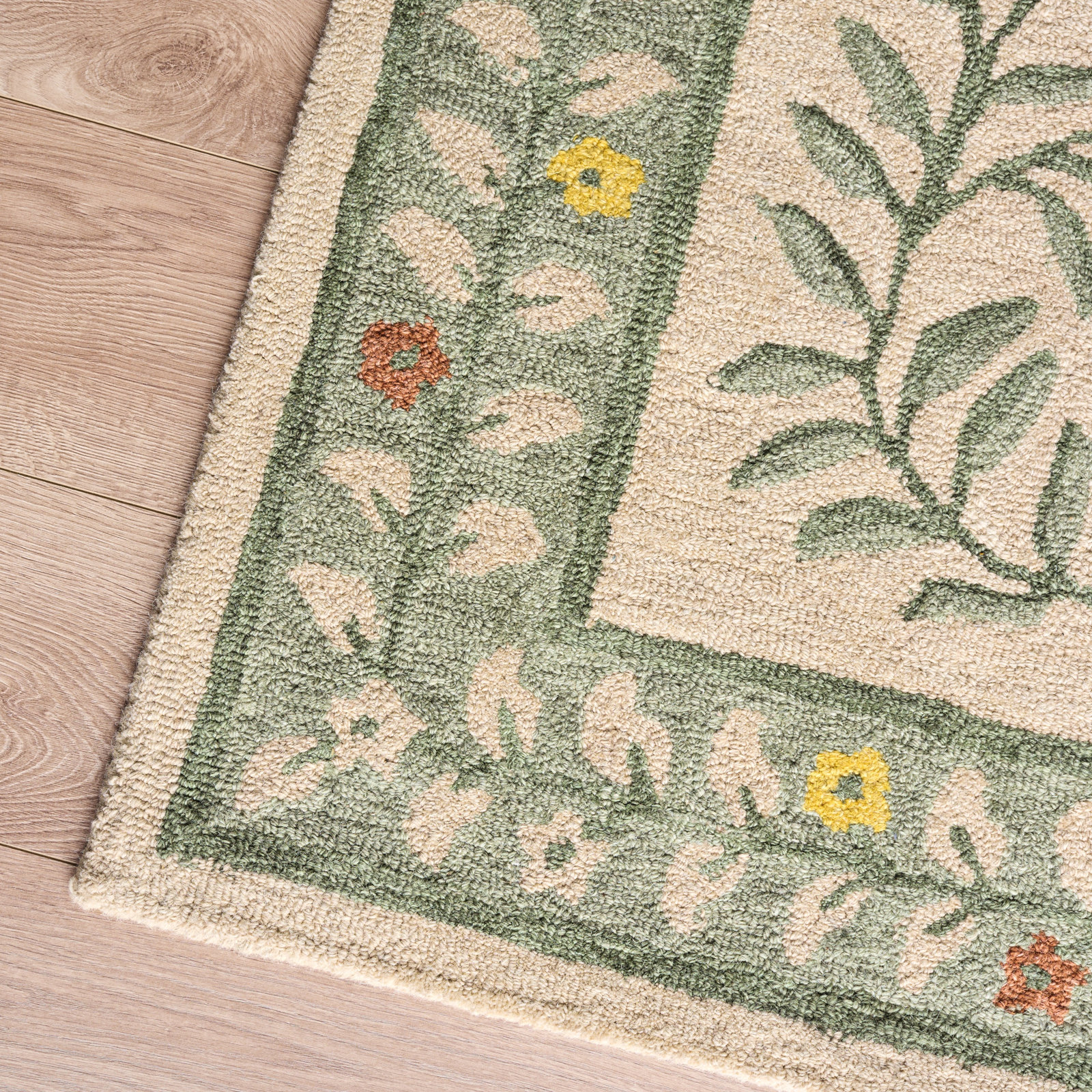 Martha Stewart Hand-Tufted Floral Wool Rug, Square 6'