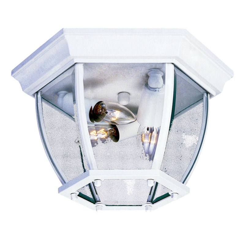 Porterfield Glass Flush Mount, Matte Black, Clear Beveled