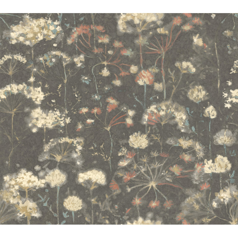 Papier peint adhésif Botanical Fantasy, Rouge / Bleu