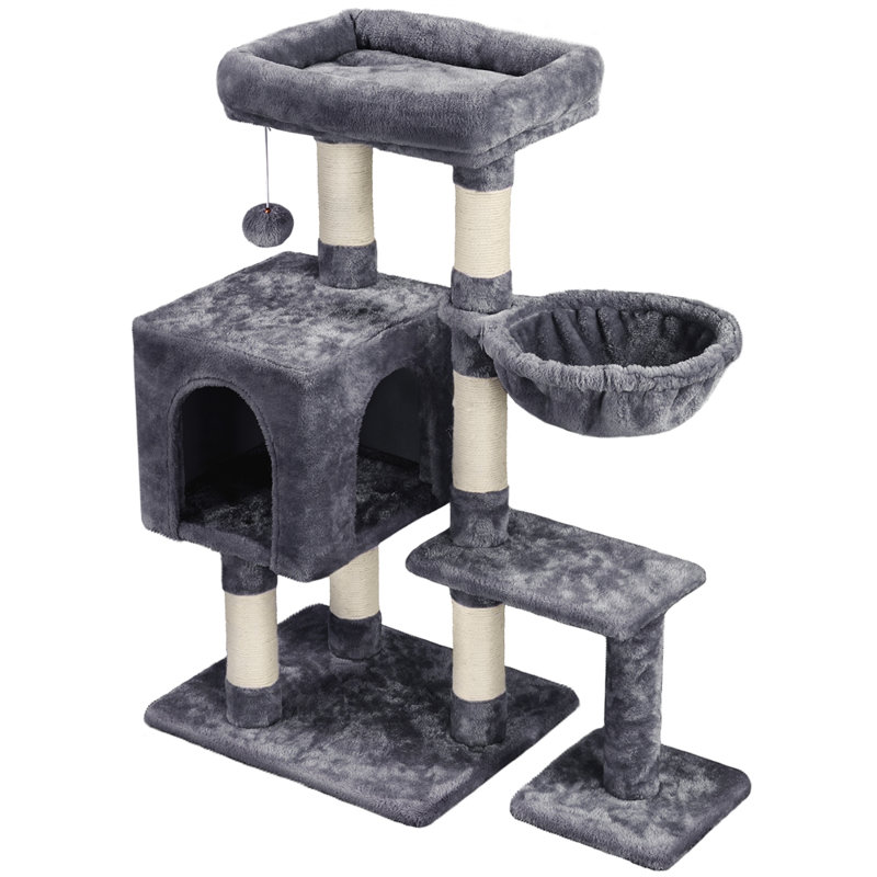 Multifunctional 96.5cm Cat Tree, Dark Grey