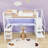 Full Loft Bed with Desk, Wardrobe, USB Charging Station, and LED Lighting