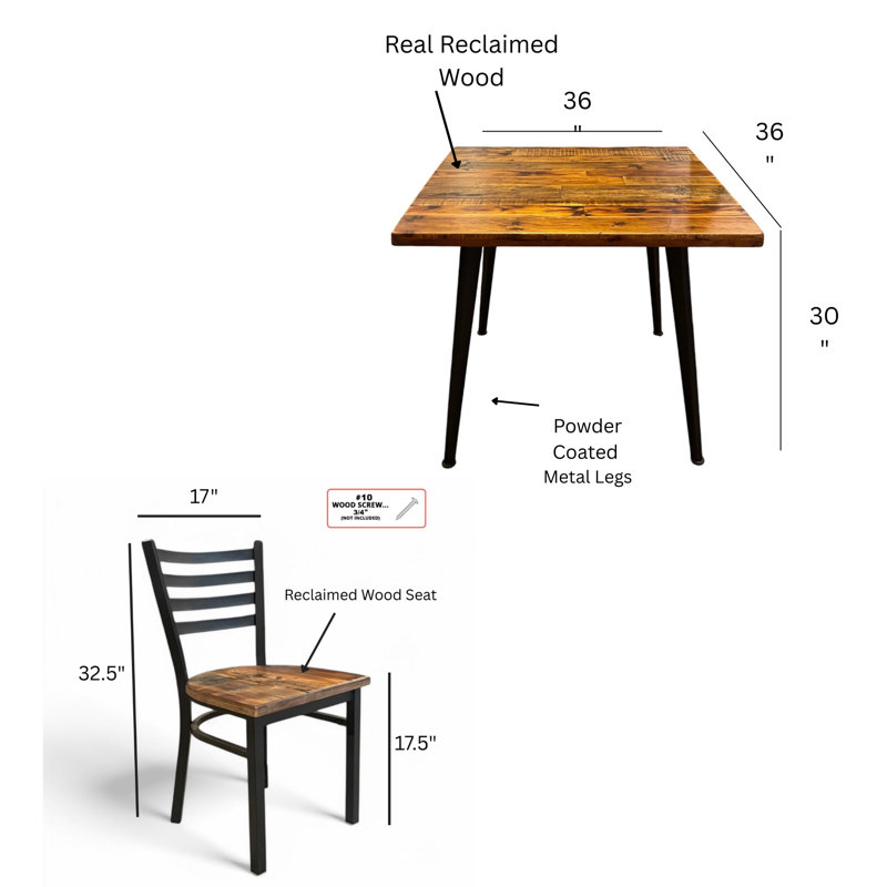 Rustic Harvest Forge Legacy Dining Set With 4 Chairs