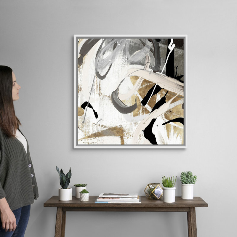 " Tangled I " Painting Print, Floater Framed Canvas, Natural, 25.25" H x 25.25" W