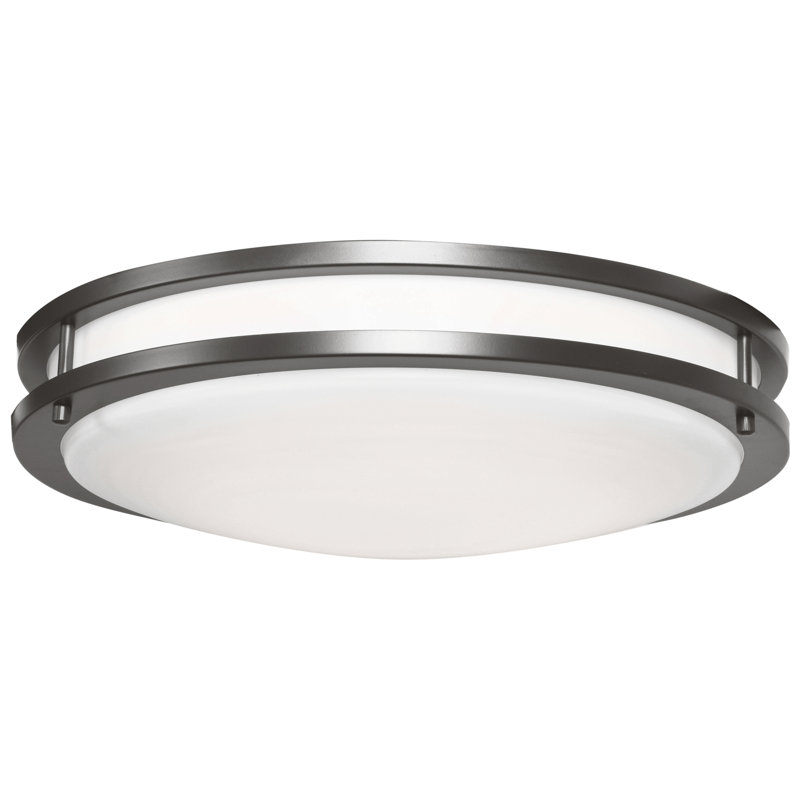 Alexanndra II LED Flush Mount - Acrylic Lens, 4" H x 14" W x 14" D, Bronze