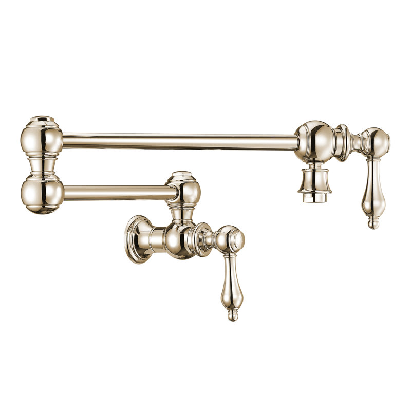 Robinet de cuisine Whitehaus Vintage III Plus, Nickel poli, Levier