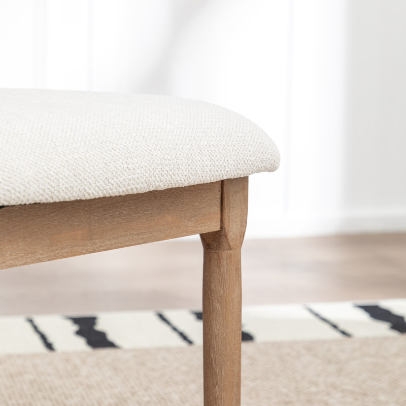 Chaise rembourrée en bois massif Morral, Beige
