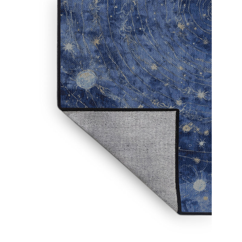 Machine Washable Gray Area Rug, Round 7'