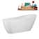 67" Streamline Soaking Freestanding Tub and Tray With Internal Drain