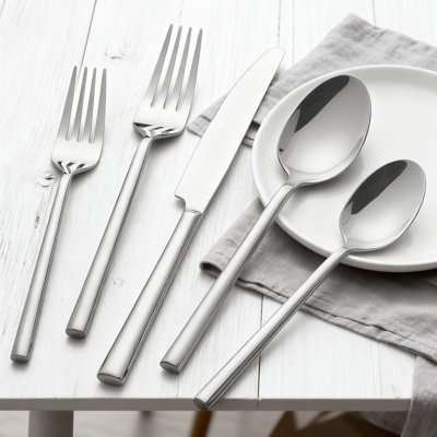 Ensemble de couverts en acier inoxydable 40 pièces Potter, ensemble de couverts à finition miroir forgé, service pour 8 personnes, lavable au lave-vaisselle, design durable et élégant