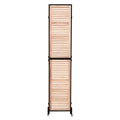 3 Panel Room Dividers And Folding Privacy Screen Natural Wooden Room Partitions 6Ft Wall Divider For Room Separation (Natural)