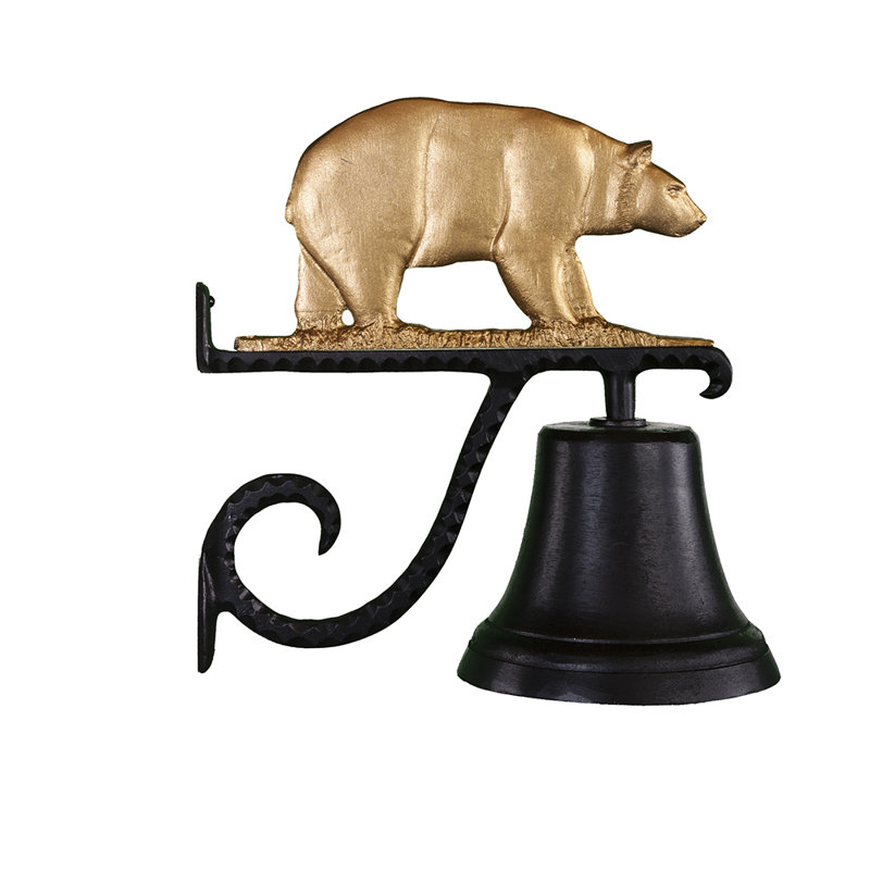 Cast Weather Resistant Metal Animals Bell, Gold