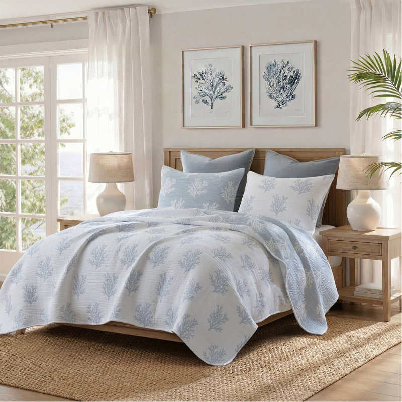 3-Piece King/Cal King Quilt Mini Set,Blue