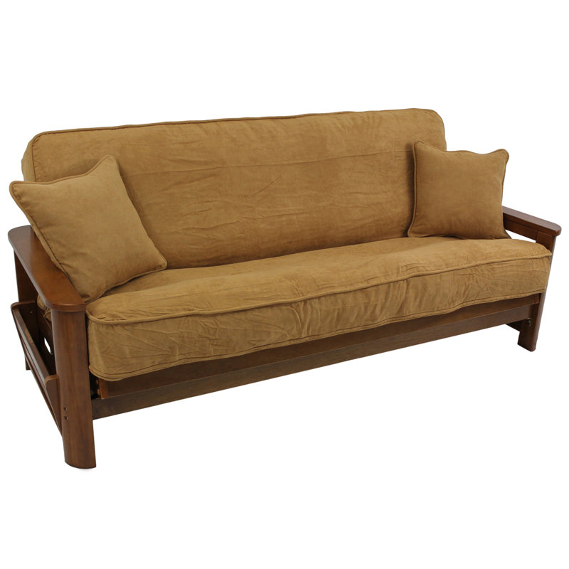 Box Cushion Futon Slipcover, 3 Piece, Camel