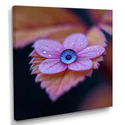 Macro rosée goutte pivoine rose - art mural floral moderne