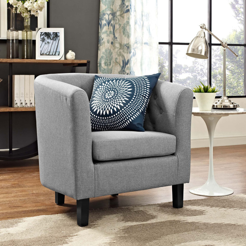 Modway Prospect Upholstered Armchair, Light Gray Velvet