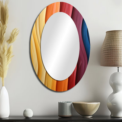 Vague multicolore Ashanti to the Throne - Grand miroir mural ovale sur métal