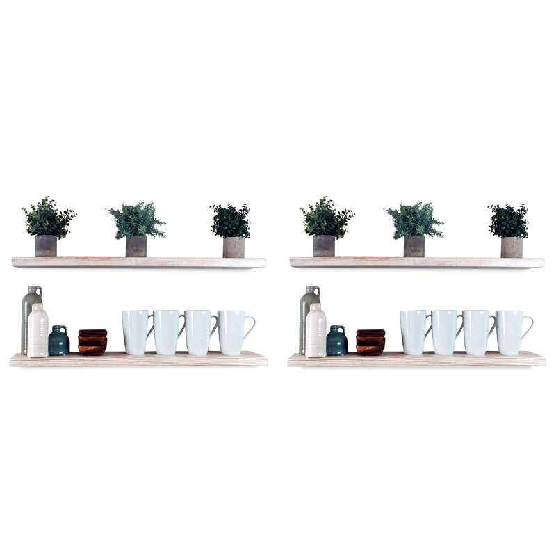 Suzy 2 Piece Pine Floating Shelf