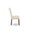 L'ensemble de table de salle à manger 3 pièces comprend 1 table en bois et 2 chaises rembourrées en lin crème avec dossier haut - finition acajou-1645393816-1645393817-1645393812