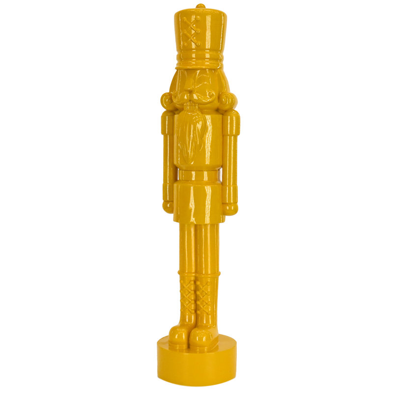 Décoration de Noël casse-noisette, Jaune, H 24 po x l 5,3 po x P 6,3 po